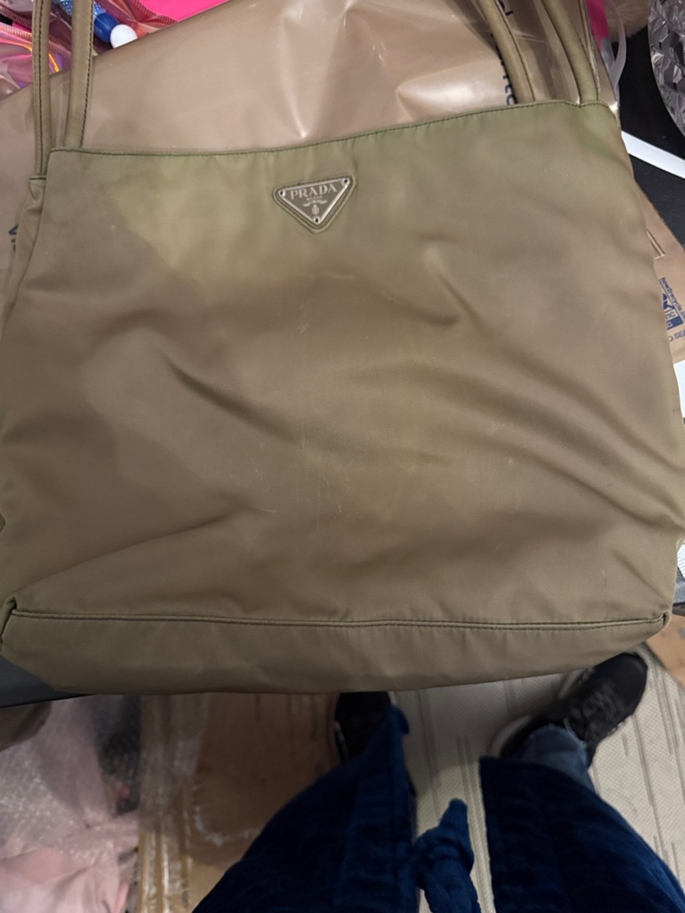 Prada beige tote - actually more of a coca color see ALL PHOTOS - Picture 2 of 12
